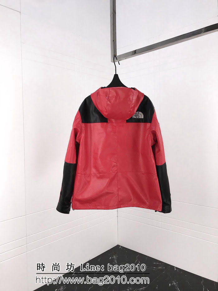 SUPREME X TNF 重工聯名皮質 紅色 抓絨衝鋒衣 情侶款 ydi1884